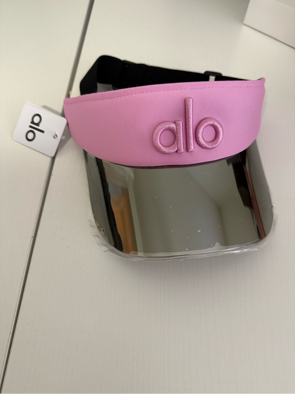 ALO Yoga Pink Visor with Mirrored Shield